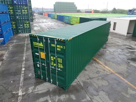 Contentor marítimo verde de 40 pés High Cube – novo